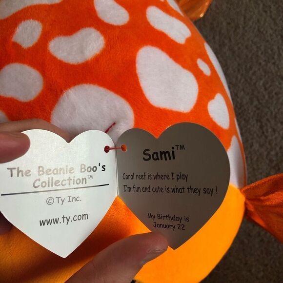 TY BEANIE BOOS SAMI THE GOLDFISH SPARKLE PLUSH 20” NEW W TAGS - Picture 6 of 6